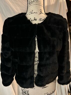 Calvin Klein Black Plush Teddy Jacket